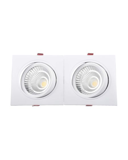 Spot LED Downlight Rectangulaire Double New Madison 30W Coupe 260x120 mm