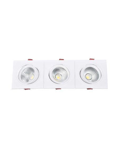Spot LED Downlight Rectangulaire Triple New Madison 15W Coupe 255x75 mm