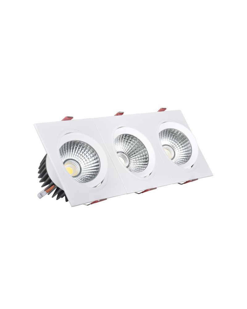 Spot LED Downlight Rectangulaire Triple New Madison 30W Coupe 315x95 mm