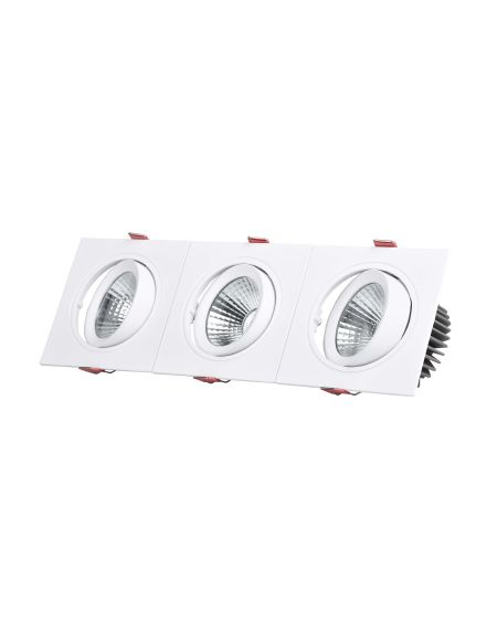 Spot LED Downlight Rectangulaire Triple New Madison 30W Coupe 315x95 mm