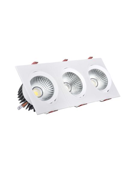 Spot LED Downlight Rectangulaire Triple New Madison 45W Coupe 400x120 mm