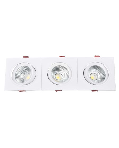 Spot LED Downlight Rectangulaire Triple New Madison 45W Coupe 400x120 mm