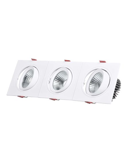 Spot LED Downlight Rectangulaire Triple New Madison 45W Coupe 400x120 mm