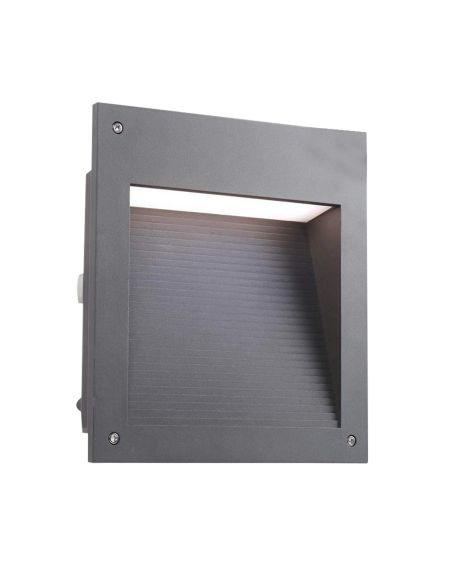 Balise LED Extérieure 20W Encastrable au Mur Micenas Square Gris Urbain LEDS-C4 05-9885-Z5-CL