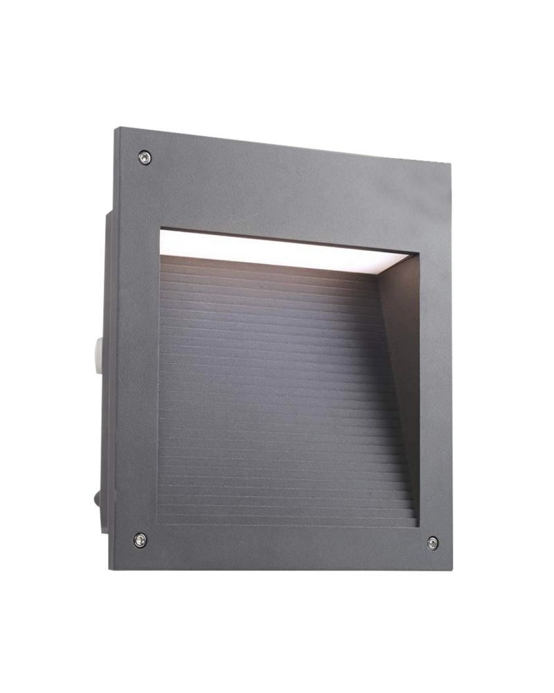 Balise LED Extérieure 20W Encastrable au Mur Micenas Square Gris Urbain LEDS-C4 05-9885-Z5-CL