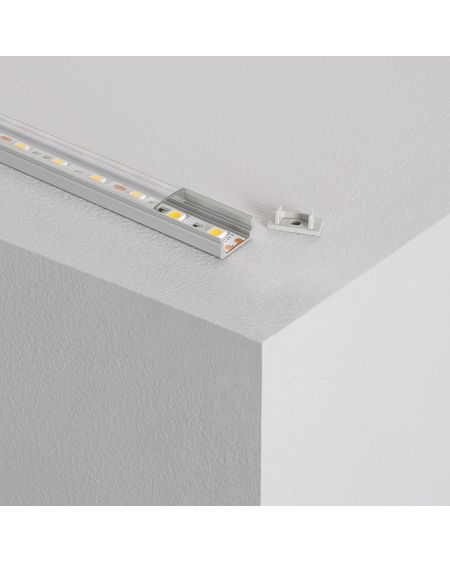 Profilé Aluminium en Saillie avec Capot Continu pour Ruban LED jusqu'à 12mm