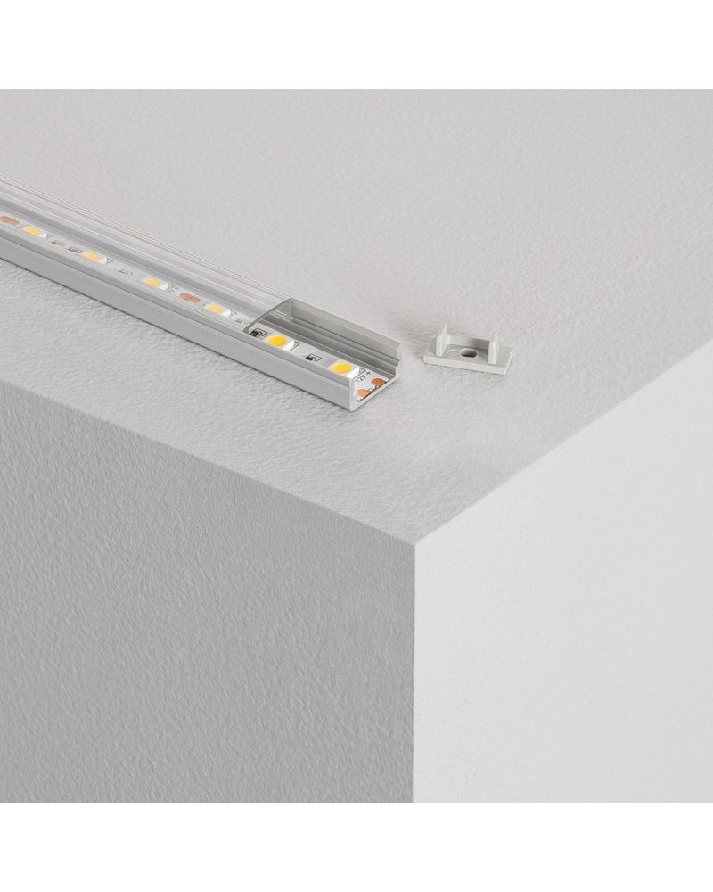 Profilé Aluminium en Saillie avec Capot Continu pour Ruban LED jusqu'à 12mm