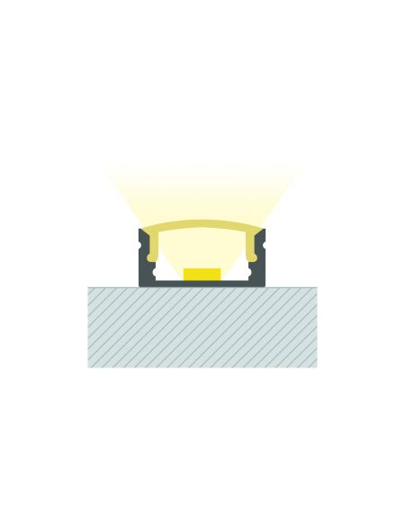Profilé Aluminium en Saillie avec Capot Continu pour Ruban LED jusqu'à 12mm