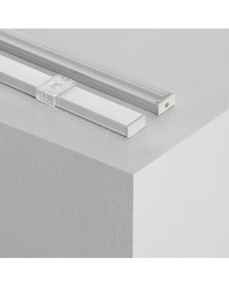 Profilé Aluminium en Saillie avec Capot Continu pour Ruban LED jusqu'à 12mm