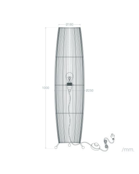 Lampadaire Bambou Komu