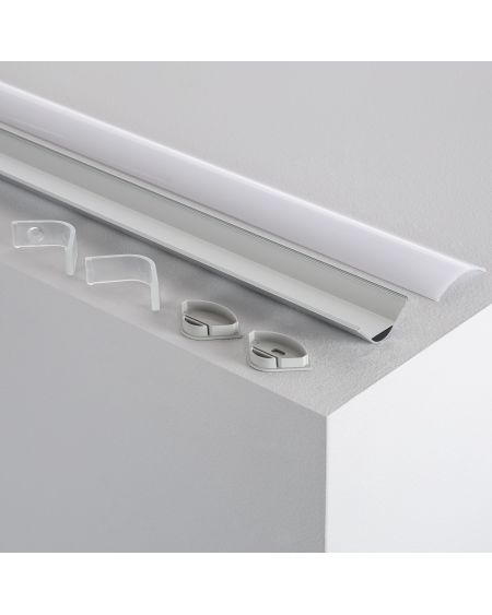 Profilé Aluminium pour Angle avec Capot Continu pour Ruban LED jusqu'à 20mm
