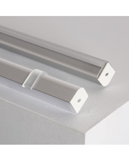Profilé Aluminium pour Angle avec Capot Continu pour Ruban LED jusqu'à 20mm