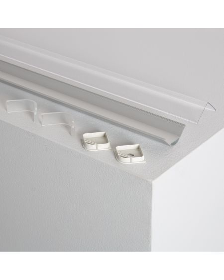 Profilé Aluminium pour Angle avec Capot Continu pour Ruban LED jusqu'à 20mm