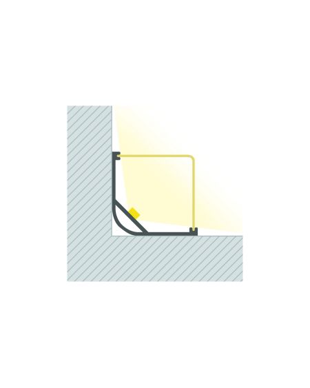 Profilé Aluminium pour Angle avec Capot Continu pour Ruban LED jusqu'à 20mm