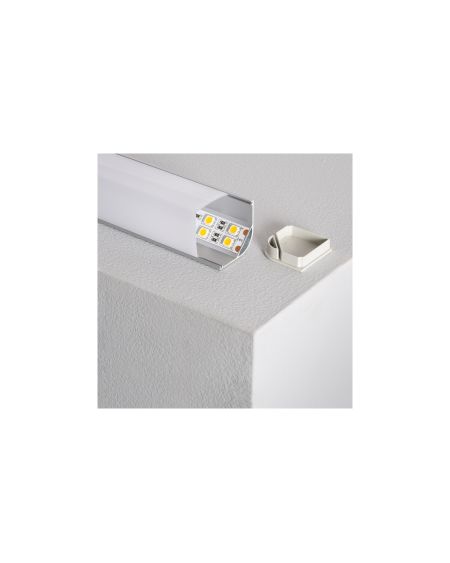 Profilé Aluminium pour Angle avec Capot Continu pour Ruban LED jusqu'à 20mm