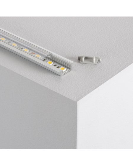 Profilé Aluminium Encastrable avec Capot Continu pour Ruban LED jusqu'à 12mm