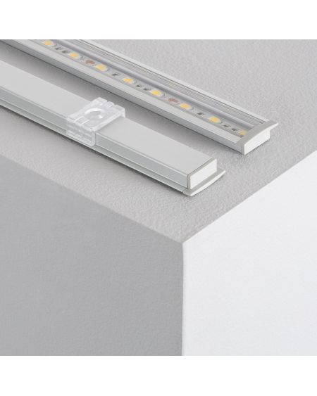 Profilé Aluminium Encastrable avec Capot Continu pour Ruban LED jusqu'à 12mm