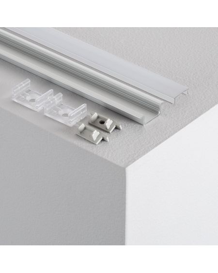 Profilé Aluminium Encastrable avec Capot Continu pour Ruban LED jusqu'à 12mm