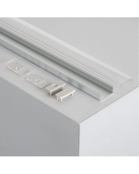 Profilé Aluminium en Saillie avec Capot Continu pour Double Ruban LED jusqu'à 20mm