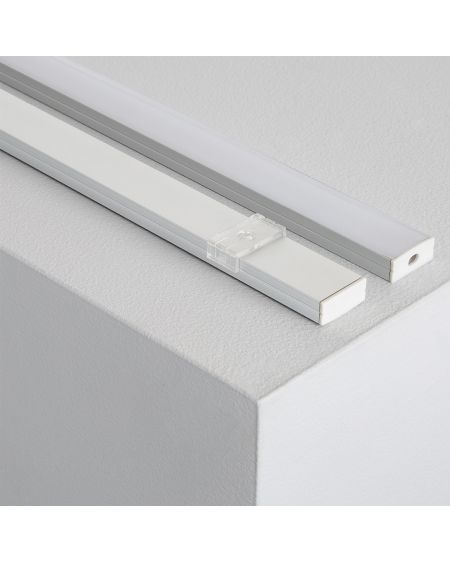 Profilé Aluminium en Saillie avec Capot Continu pour Double Ruban LED jusqu'à 20mm