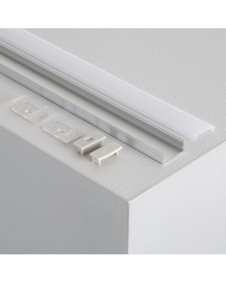 Profilé Aluminium en Saillie avec Capot Continu pour Double Ruban LED jusqu'à 20mm