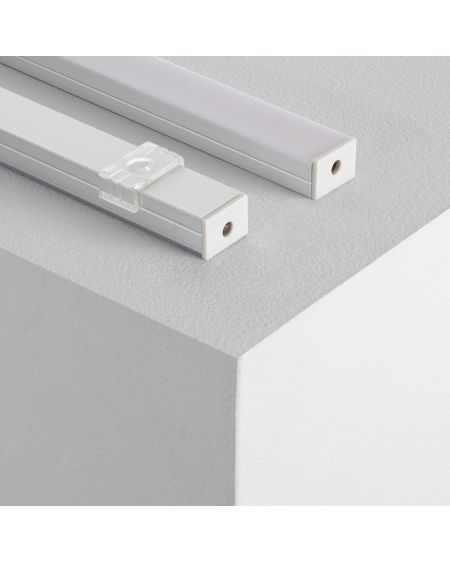 Profilé Aluminium en Saillie avec Capot Continu pour Ruban LED jusqu'à 15mm