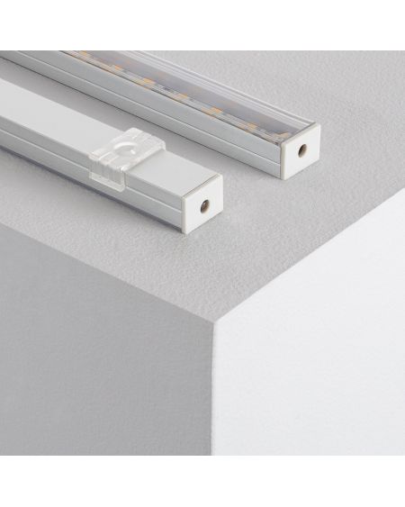 Profilé Aluminium en Saillie avec Capot Continu pour Ruban LED jusqu'à 16mm