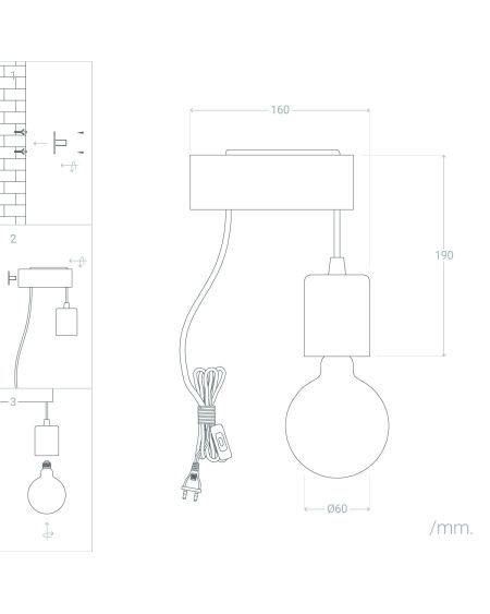 Lampe Murale Bois Torse