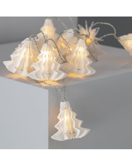 Guirlande Lumineuse LED Sapin Papier à Piles 2.1m