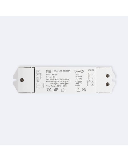 Driver Dimmable DALI 1 Canal pour Ruban LED Monochrome 12-48V Compatible avec Bouton-Poussoir