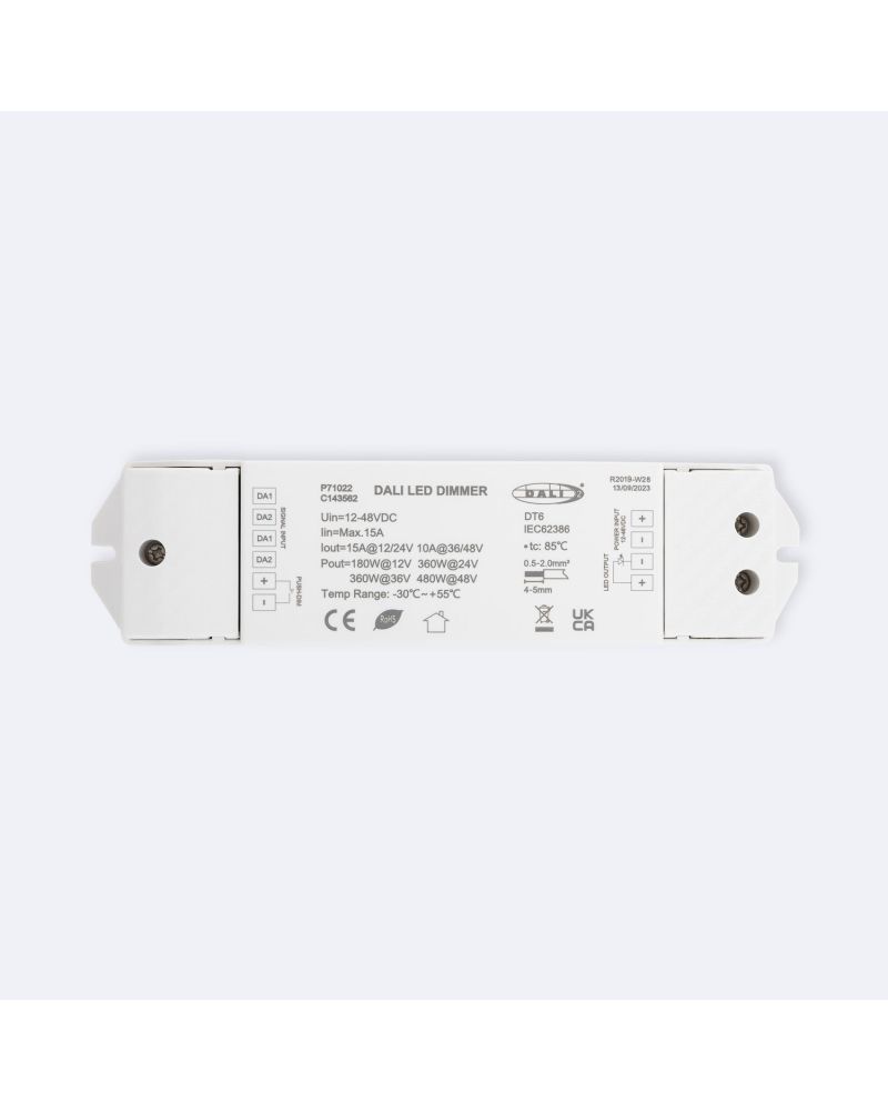 Driver Dimmable DALI 1 Canal pour Ruban LED Monochrome 12-48V Compatible avec Bouton-Poussoir