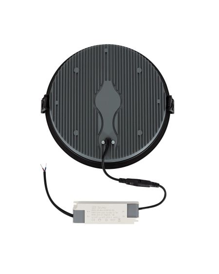 Spot LED Downlight Rond (UGR17) 30W Noir Coupe Ø 205mm