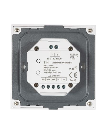 Contrôleur Variateur Murale Tactile pour Ruban LED 12/24V DC Monochrome RF