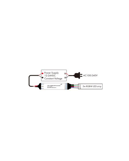 Mini Contrôleur Variateur Ruban LED 12/24V DC RGBW compatible avec Télécommande RF