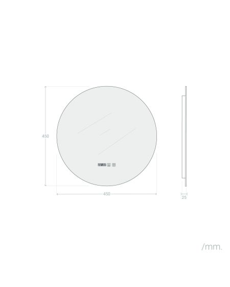 Miroir Salle de Bain avec Éclairage LED Anti-buée Volpe Ø45cm