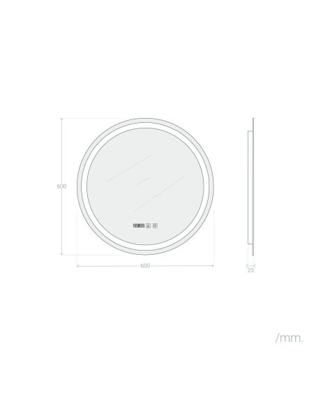 Miroir Salle de Bain avec Éclairage LED Anti-buée Palolem Ø60cm