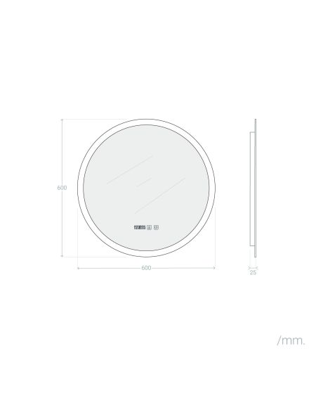 Miroir Salle de Bain avec Éclairage LED Stiniva Ø60cm