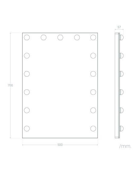 Miroir Salle de Bain avec Éclairage LED Essauira 70x50cm