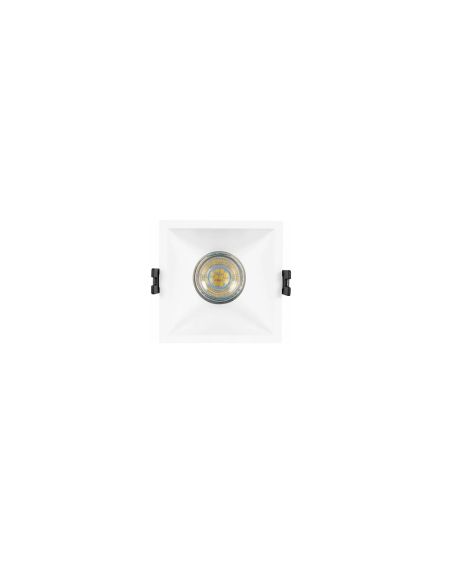 Collerette Downlight Carrée Faible UGR pour Ampoule LED GU10 Coupe 85x85mm