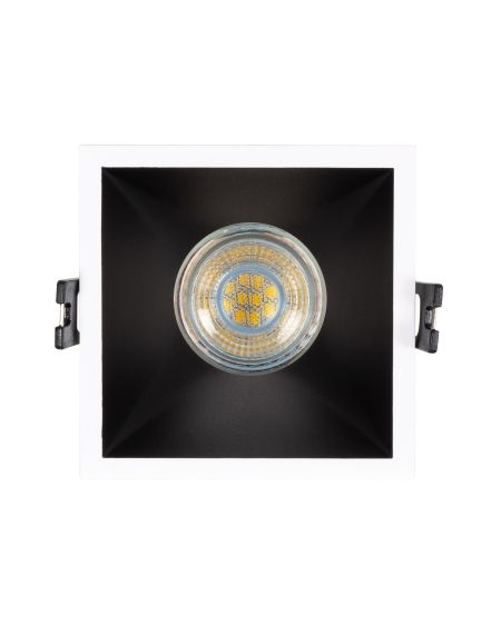 Collerette Downlight Carrée Faible UGR pour Ampoule LED GU10 Coupe 85x85mm