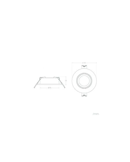 Collerette Downlight Conique Faible UGR Noir pour Ampoule LED GU10/GU5.3 Coupe Ø 90mm
