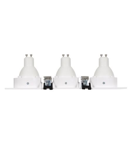 Collerette Downlight Carrée Orientable pour 3 Ampoules LED GU10/GU5.3 Coupe 75x235mm