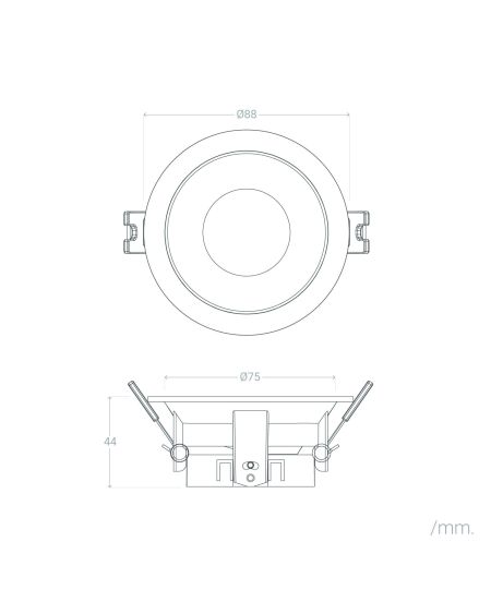 Collerette Downlight Conique Reflect pour Ampoule LED GU10/ GU5.3 Coupe Ø 75mm