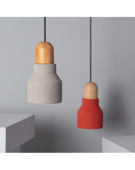 Suspension Ciment et Bois Luster