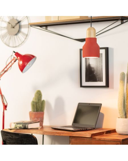 Suspension Ciment et Bois Luster