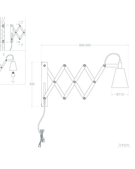 Lampe Murale Bois et Métal Ponga