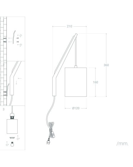 Lampe Murale Bois et Métal Kanzu