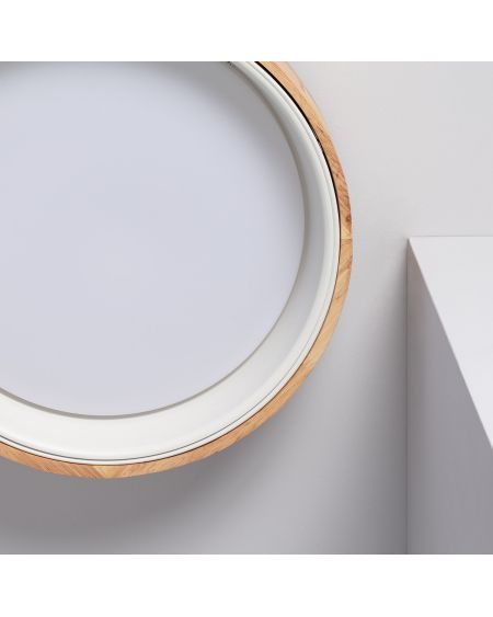 Plafonnier LED Rond Bois 15W CCT Sélectionnable Dari Ø370 mm