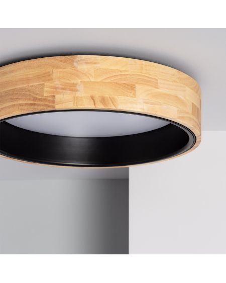 Plafonnier LED Rond Bois 15W CCT Sélectionnable Dari Ø370 mm