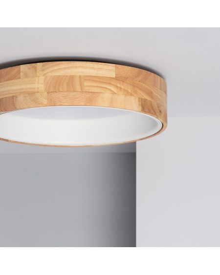 Plafonnier LED Rond Bois 15W CCT Sélectionnable Dari Ø370 mm
